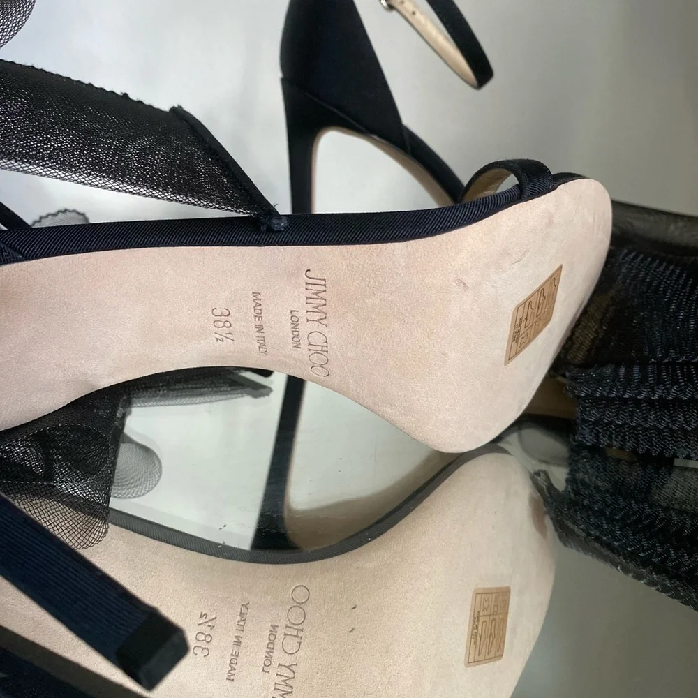 New Jimmy Choo Aveline 100 Mesh Fascinator Bows 38.5 $1,175 - Picture 14 of 16